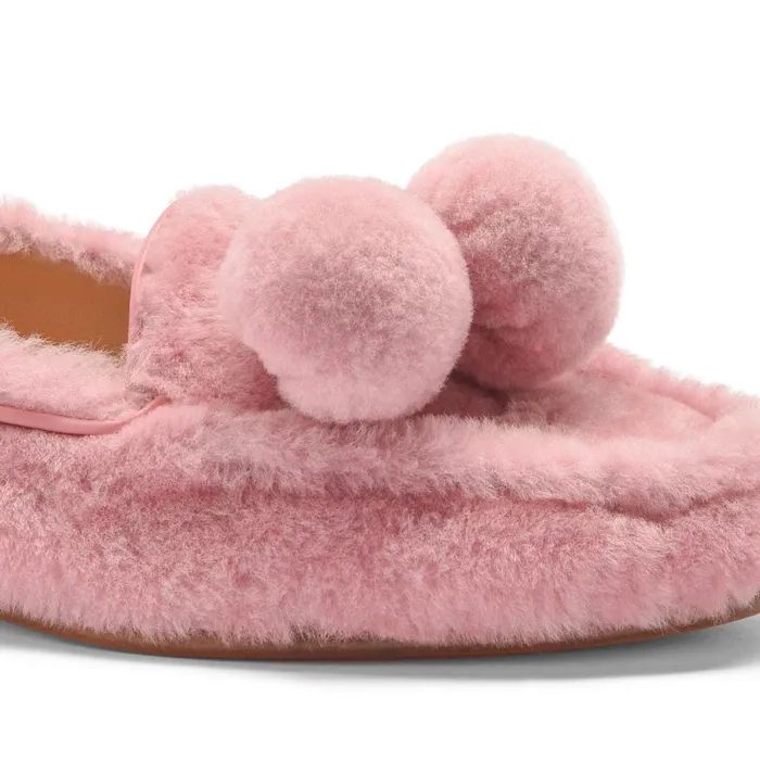 Santoni Pink Fur Andrea Loafer Women Loafers