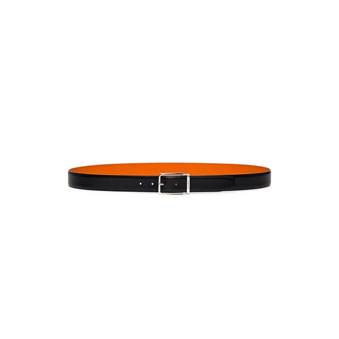 Santoni Polished Blue Leather Adjustable Belt Men Belts