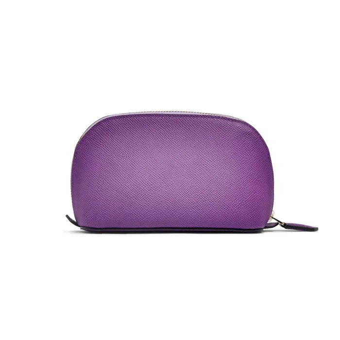 Santoni Purple Saffiano Leather Pouch MenWomen Small Leather Goods
