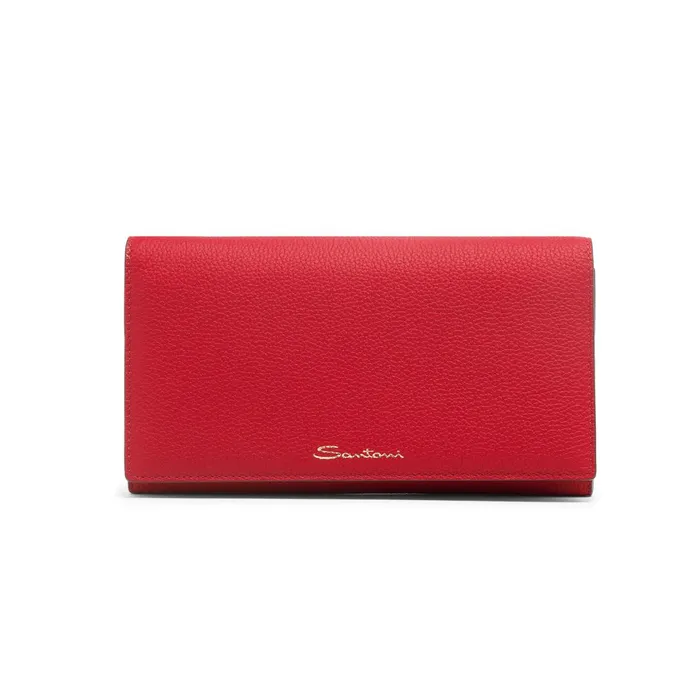 Santoni Red Leather Crossbody Bag Women Bags