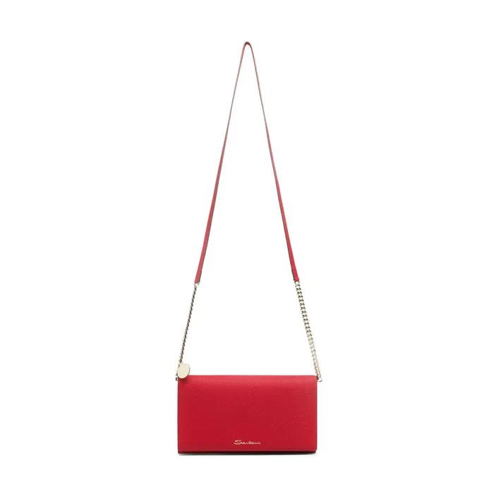 Santoni Red Leather Crossbody Bag Women Bags