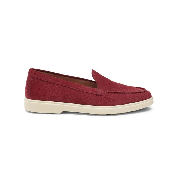 Santoni Red Suede Loafer Women Loafers