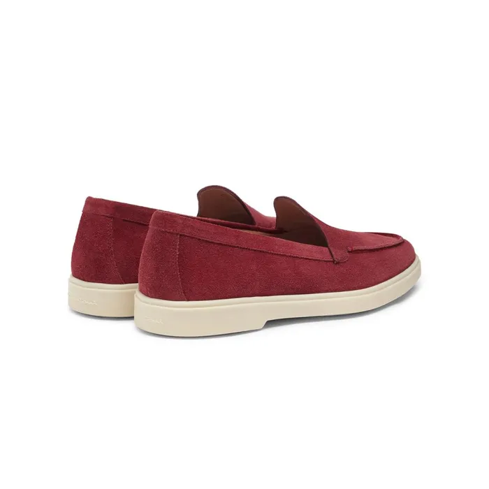 Santoni Red Suede Loafer Women Loafers
