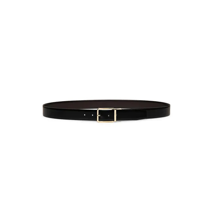 Santoni Reversible And Adjustable Black And Brown Leather Belt Men Belts