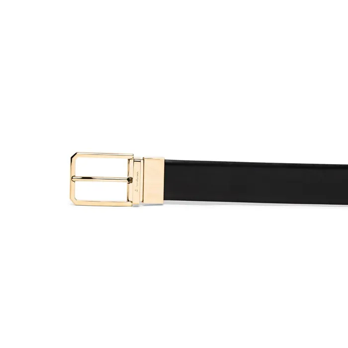 Santoni Reversible And Adjustable Black And Brown Leather Belt Men Belts