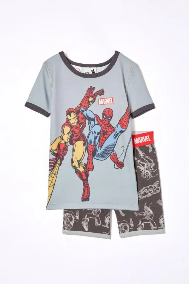 Sawyer Super Soft Short Sleeve Pyjama Set License Lcn Mar Winter Grey Iron Man and Spiderman Bff GirlsBoys Cotton On Sleepwear Sawyer Super Soft Short Sleeve Pyjama Set License Lcn Mar Winter Grey Iron Man and Spiderman Bff GirlsBoys Cotton On Sleepwear