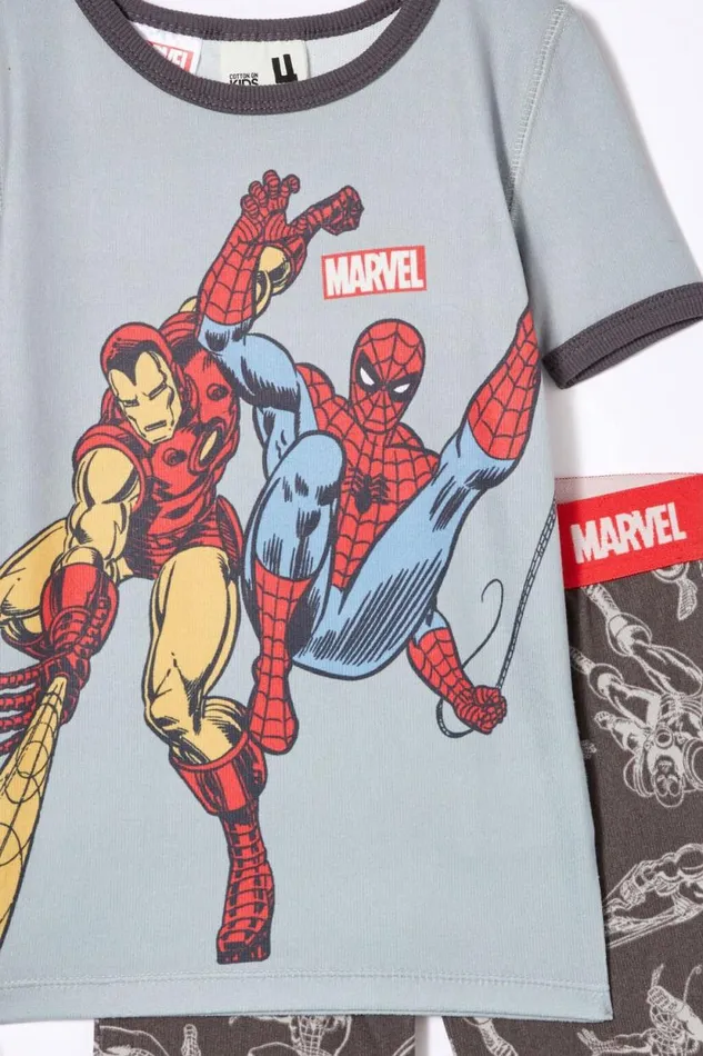 Sawyer Super Soft Short Sleeve Pyjama Set License Lcn Mar Winter Grey Iron Man and Spiderman Bff GirlsBoys Cotton On Sleepwear Sawyer Super Soft Short Sleeve Pyjama Set License Lcn Mar Winter Grey Iron Man and Spiderman Bff GirlsBoys Cotton On Sleepwear