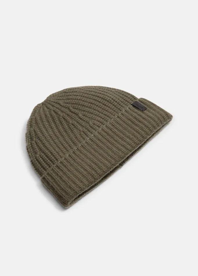 Scarves and Hats Men Vince Cashmere ShakerStitch Beanie Surplus Olive