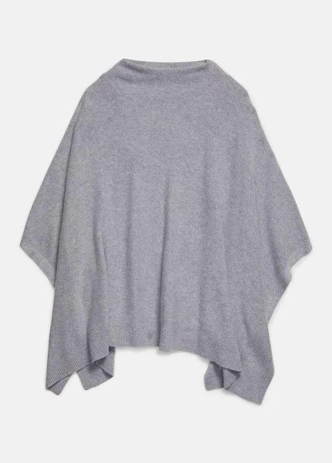 Scarves and Hats Women Vince Plush Cashmere Funnel Neck Poncho Heather Grey Scarves and Hats Women Vince Plush Cashmere Funnel Neck Poncho Heather Grey