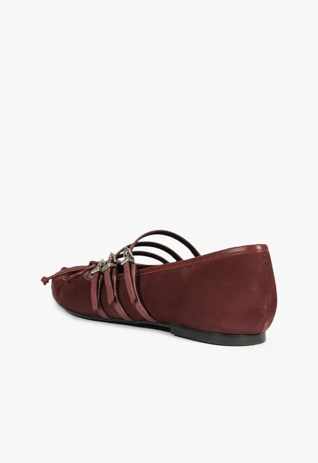 Schutz Shoes Ballerinas Arissa Strap Flat Cherry Wine 8211 Women