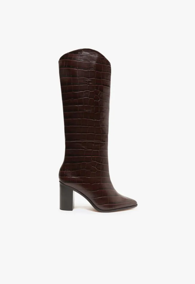 Schutz Shoes Boots Maryana Block Boot Dark Chocolate 8211 Women