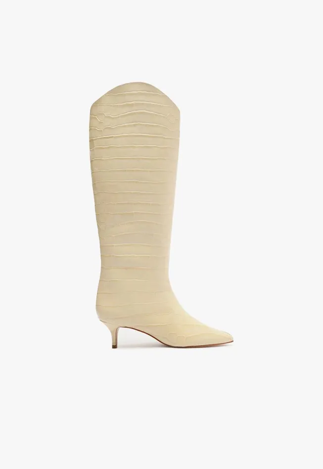 Schutz Shoes Boots Maryana Lo Wide Boot Beige 8211 Women