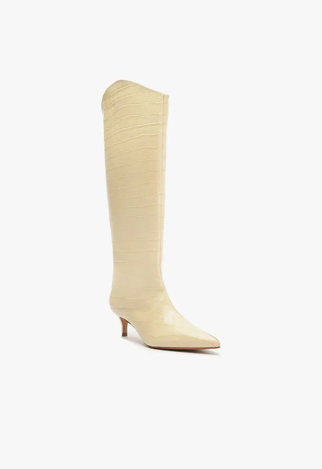Schutz Shoes Boots Maryana Lo Wide Boot Beige 8211 Women