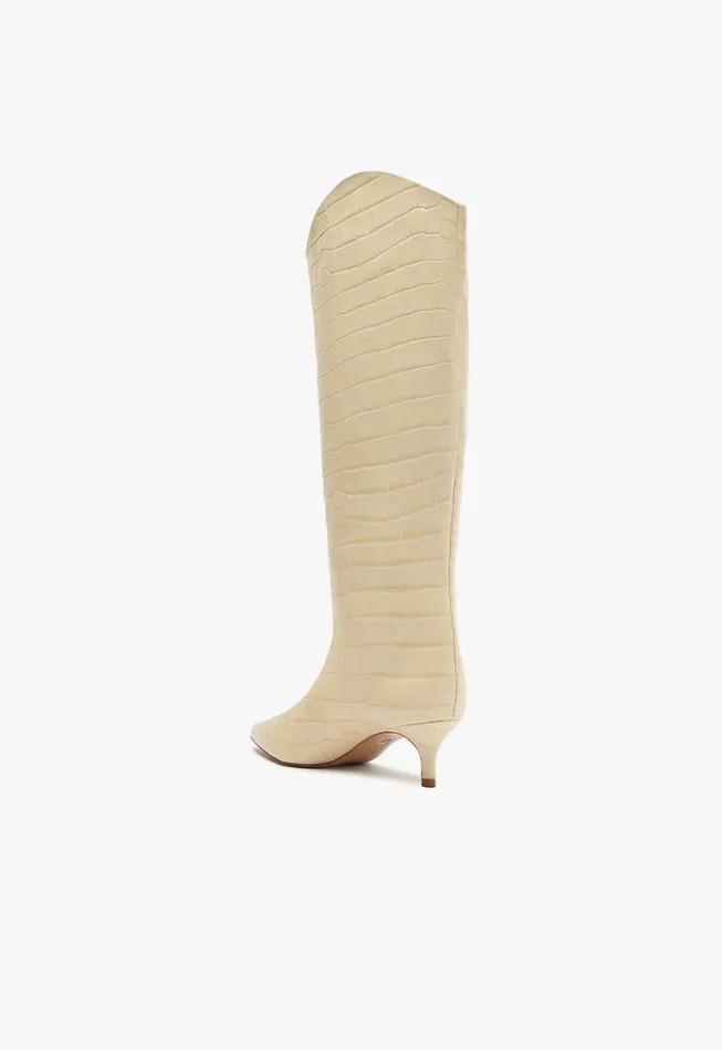 Schutz Shoes Boots Maryana Lo Wide Boot Beige 8211 Women