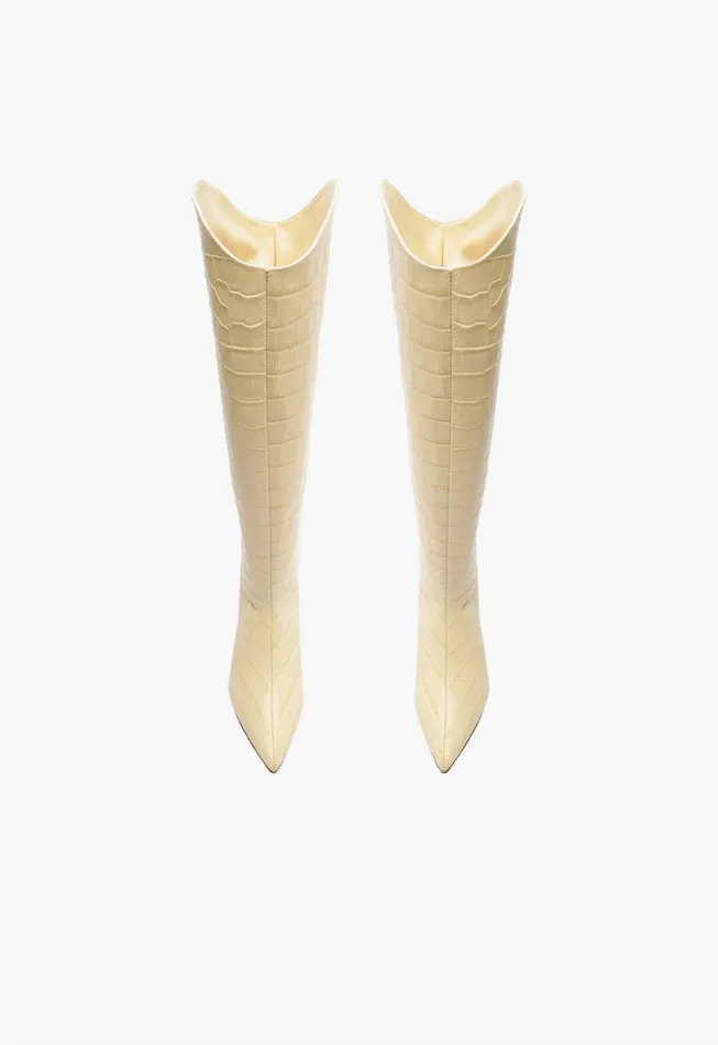 Schutz Shoes Boots Maryana Lo Wide Boot Beige 8211 Women