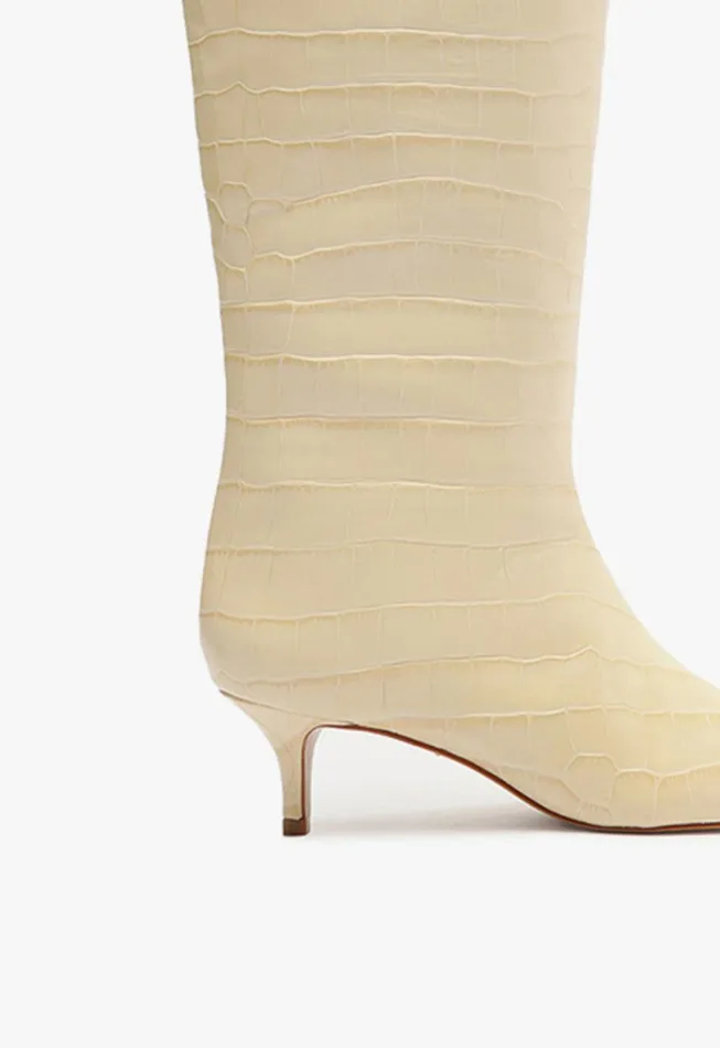 Schutz Shoes Boots Maryana Lo Wide Boot Beige 8211 Women