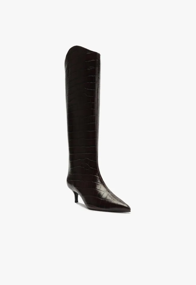 Schutz Shoes Boots Maryana Lo Wide Boot Brown 8211 Women