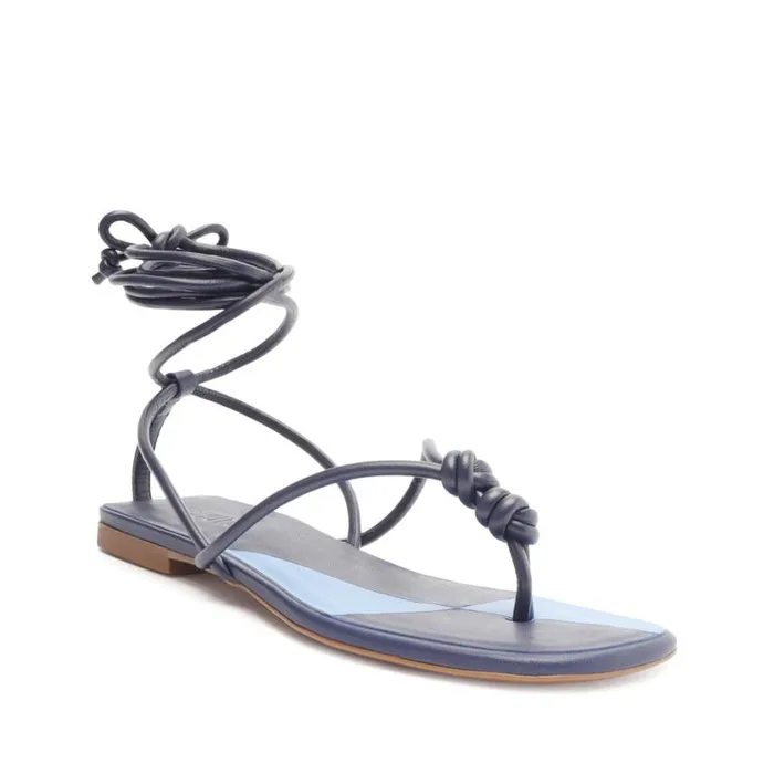 Schutz Shoes Flats Poppy Flat Sandal Blue 8211 Women