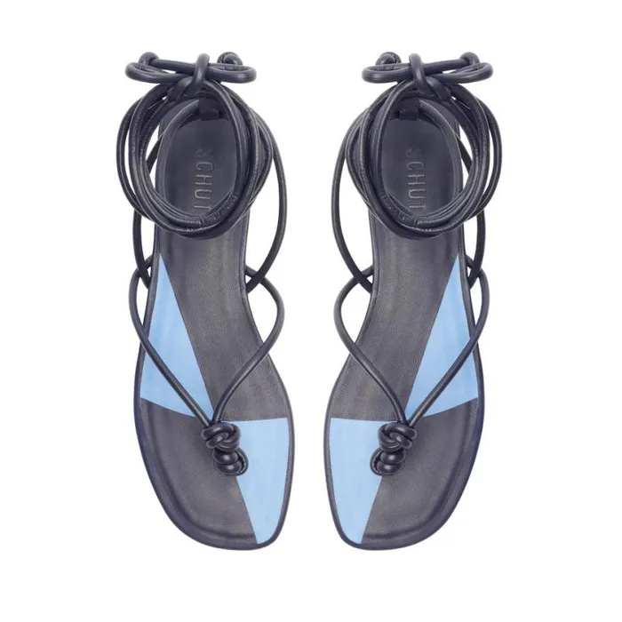 Schutz Shoes Flats Poppy Flat Sandal Blue 8211 Women