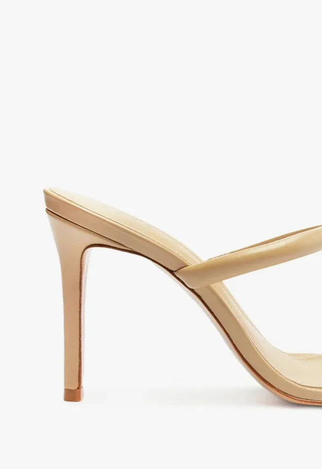 Schutz Shoes Mules Taliah Nappa Leather Sandal Light Beige 8211 Women