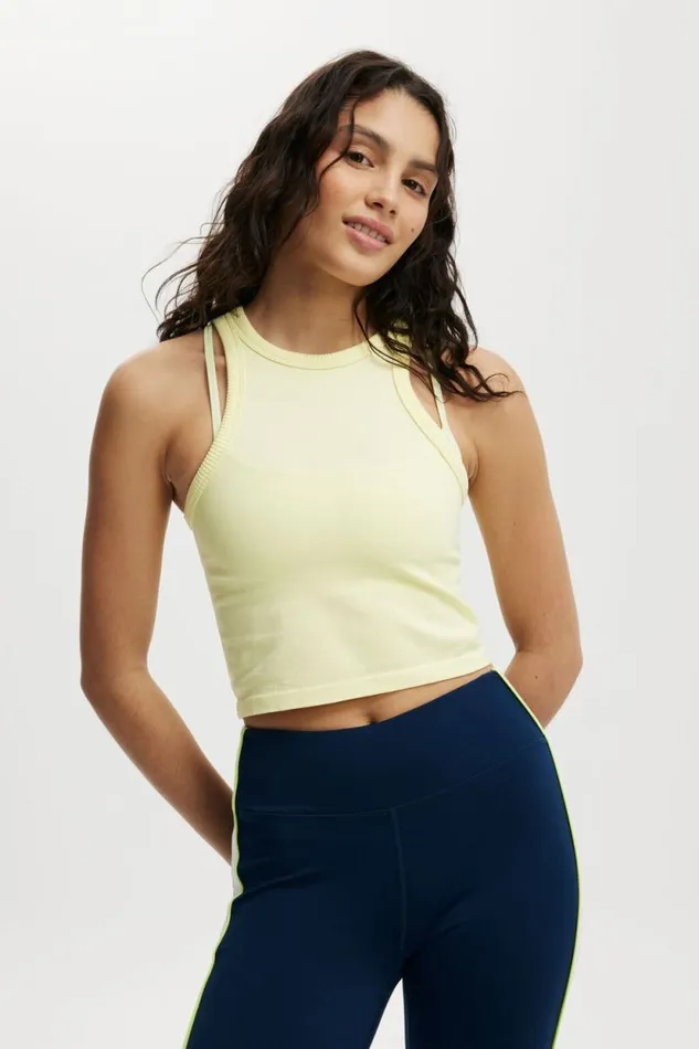 Seamless Ringer Tank Yellow Dream Women Cotton On Tops
