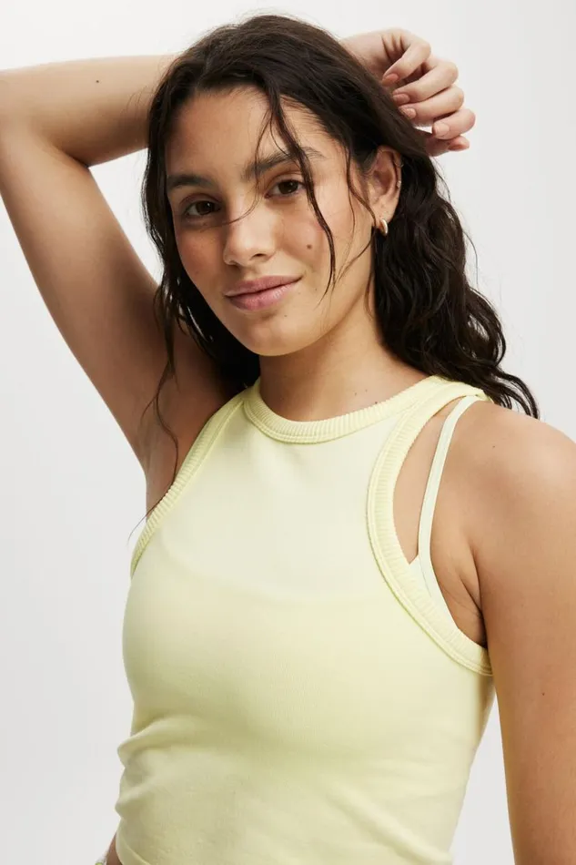 Seamless Ringer Tank Yellow Dream Women Cotton On Tops