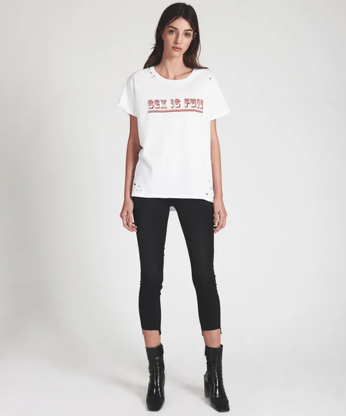 SEX INFUSED TEE WHITE Women One Teaspoon Basic Tees SEX INFUSED TEE WHITE Women One Teaspoon Basic Tees