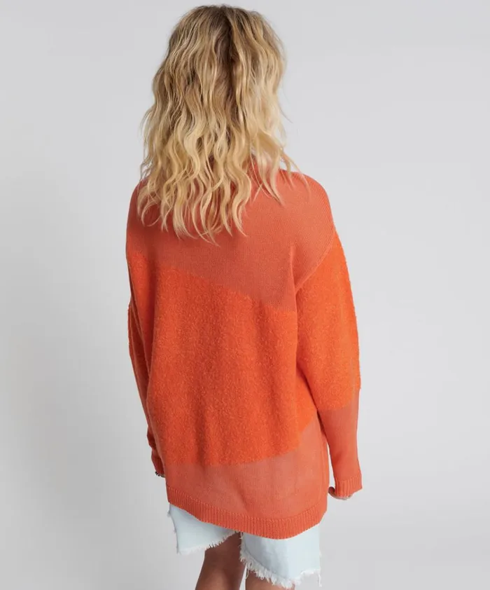 SHATTERED CREW KNIT SWEATER ORANGE Women One Teaspoon Knitwear