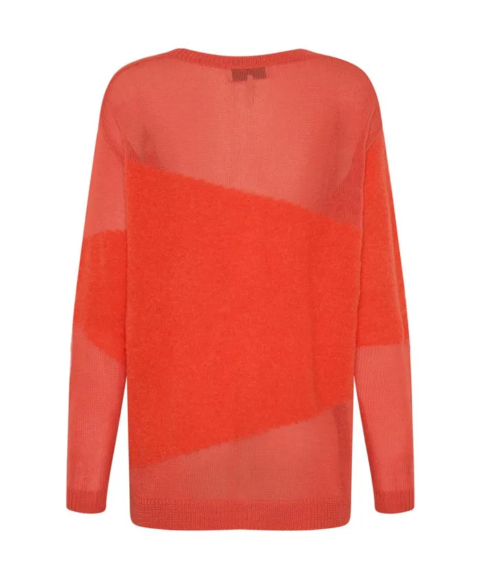 SHATTERED CREW KNIT SWEATER ORANGE Women One Teaspoon Knitwear