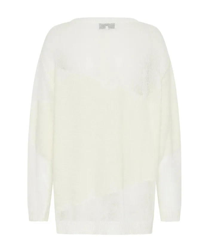 SHATTERED CREW KNIT SWEATER WHITE Women One Teaspoon Knitwear
