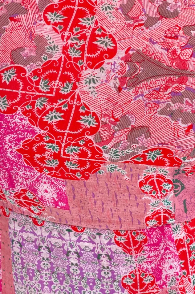 Shayla Pink Paisley Print Shirred Cuff Midi Dress Women Girl In Mind Midi Dresses