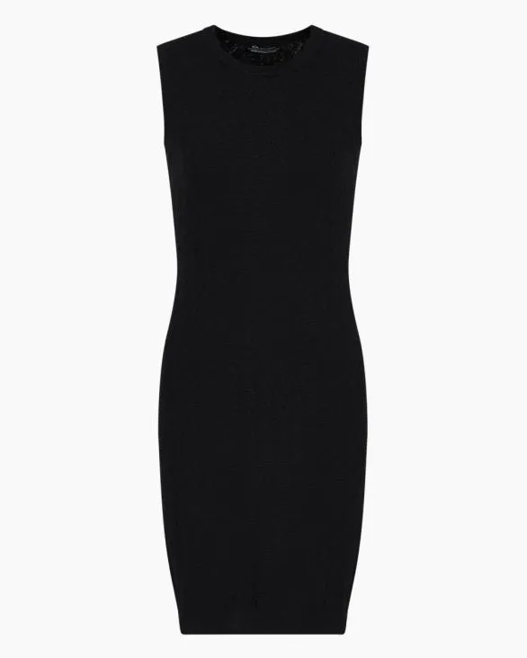 Sheath Dress With Allover Logo Black Women Armani Dresses And Jumpsuits