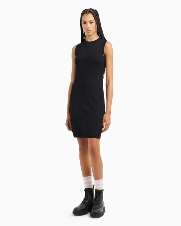Sheath Dress With Allover Logo Black Women Armani Dresses And Jumpsuits Sheath Dress With Allover Logo Black Women Armani Dresses And Jumpsuits
