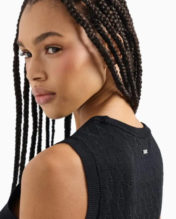 Sheath Dress With Allover Logo Black Women Armani Dresses And Jumpsuits Sheath Dress With Allover Logo Black Women Armani Dresses And Jumpsuits