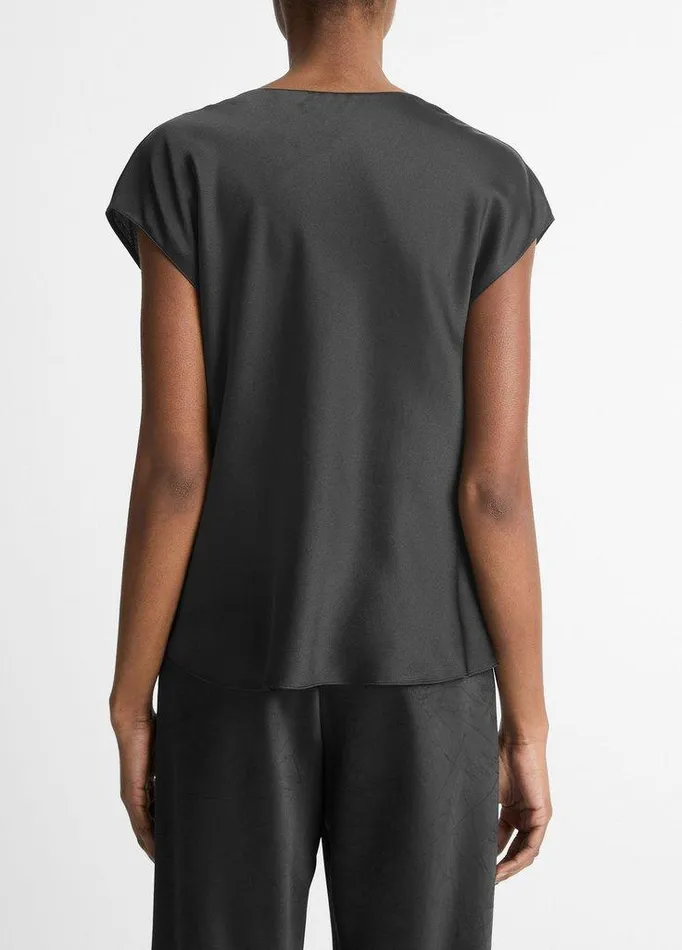 Shirts and Tops Women Vince Silk CowlNeck Blouse Black Shirts and Tops Women Vince Silk CowlNeck Blouse Black