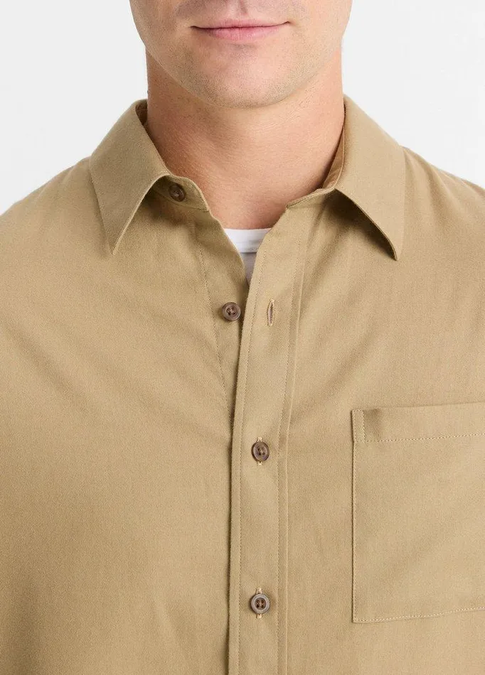 Shirts Men Vince Italian CottonWool Twill Shirt Cameletto Shirts Men Vince Italian CottonWool Twill Shirt Cameletto