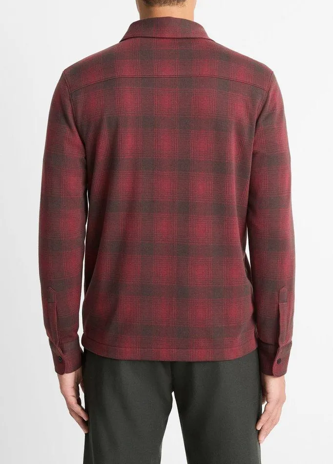 Shirts Men Vince Ombr Plaid CottonBlend Shirt Vermouthoxblood