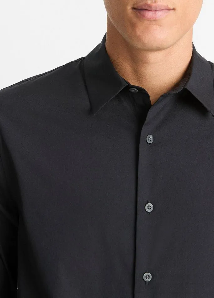 Shirts Men Vince StretchCotton Poplin Shirt Black Shirts Men Vince StretchCotton Poplin Shirt Black