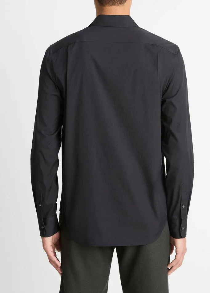 Shirts Men Vince StretchCotton Poplin Shirt Black Shirts Men Vince StretchCotton Poplin Shirt Black