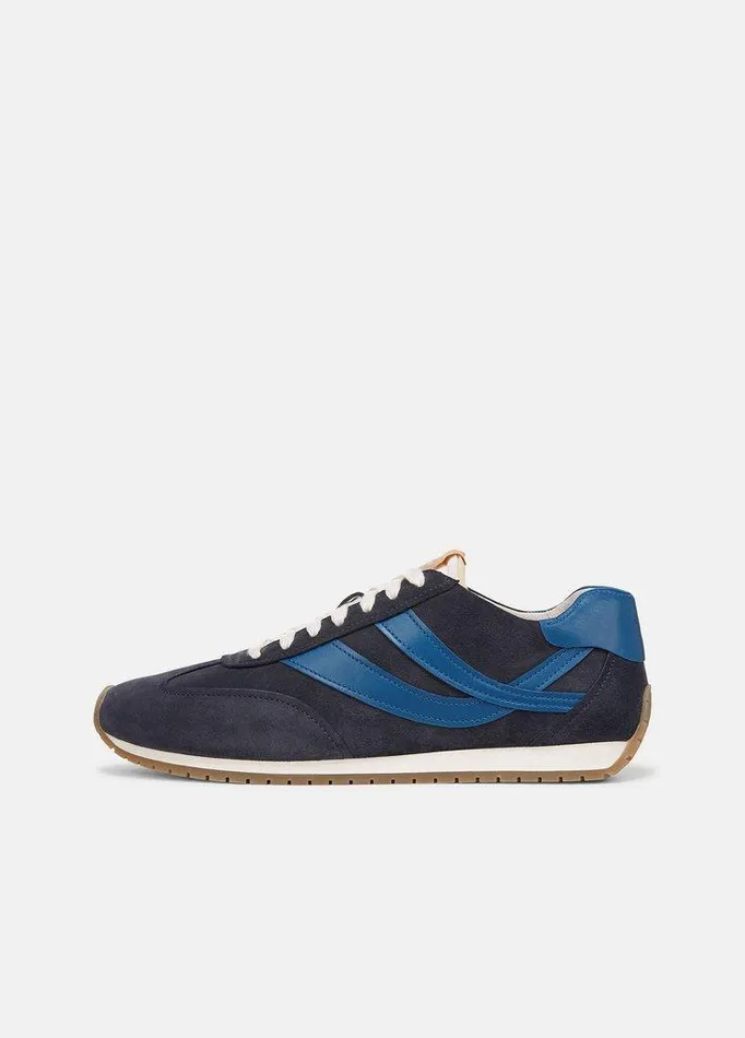 Shoes Men Vince Oasis Suede and Leather Runner Sneaker Inkblue Agate
