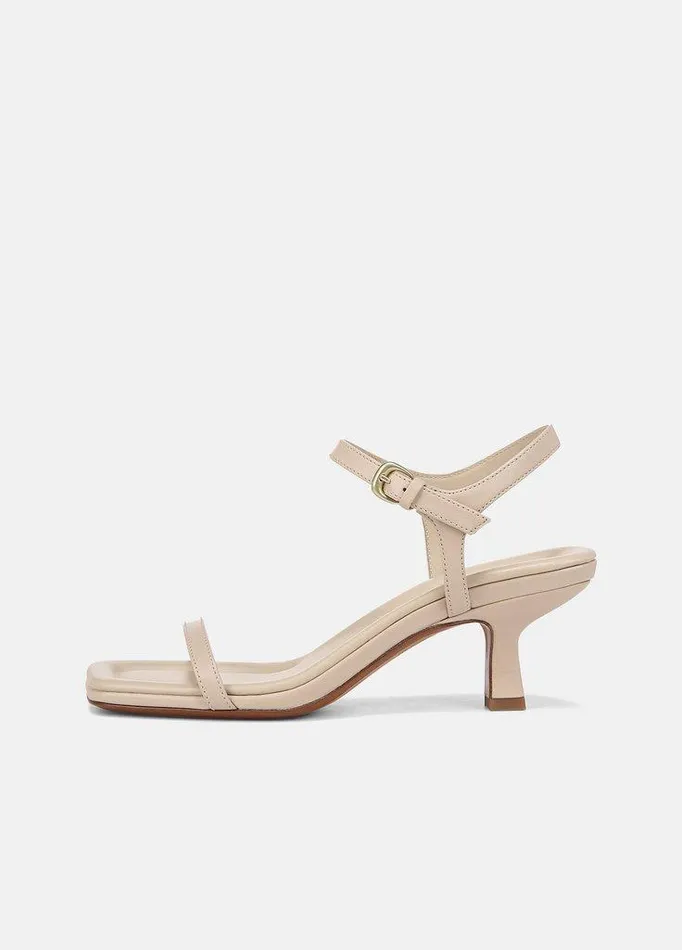 Shoes Women Vince Coco Leather Heeled Sandal Birch Sand