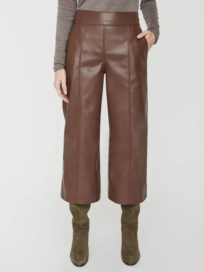 Shop Brochu Walker Bottoms The Frida Cropped Pant Char Brown