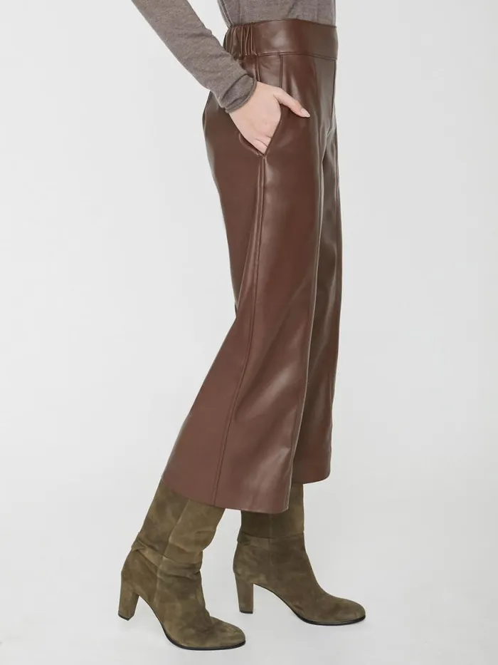 Shop Brochu Walker Bottoms The Frida Cropped Pant Char Brown