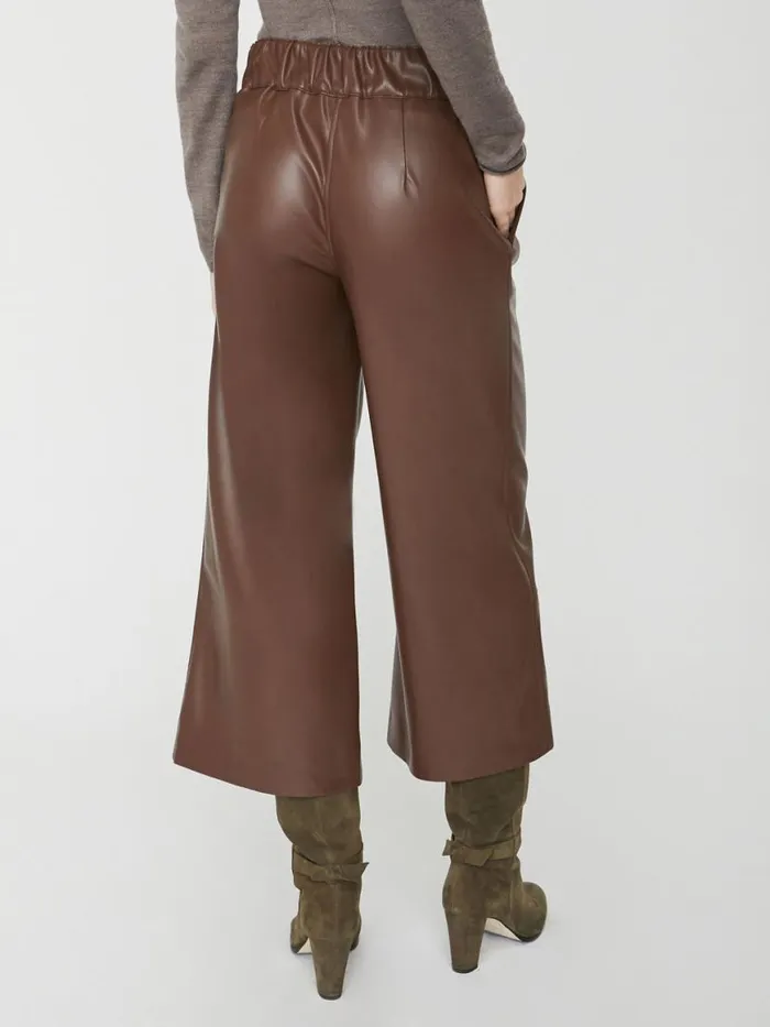 Shop Brochu Walker Bottoms The Frida Cropped Pant Char Brown