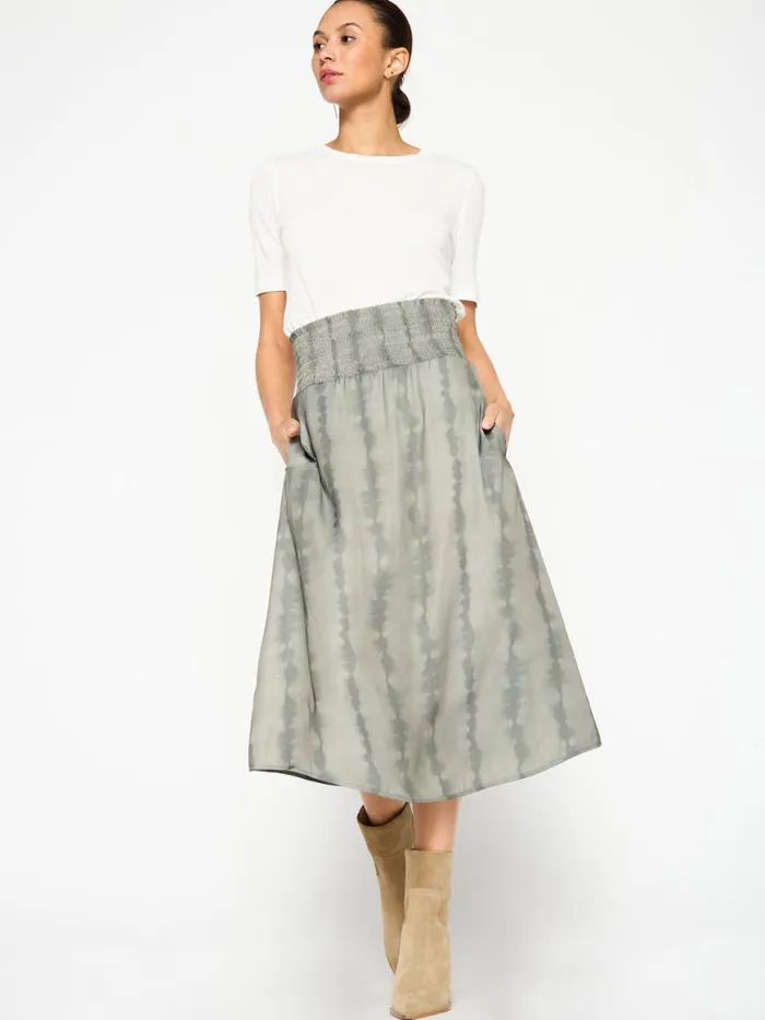 Shop Brochu Walker Bottoms The Leda Printed Smocked Skirt Canopy Combo