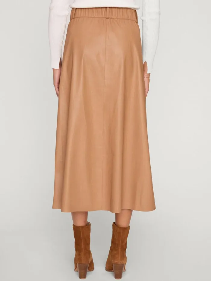 Shop Brochu Walker Bottoms The Mica Vegan Leather Skirt Dunes