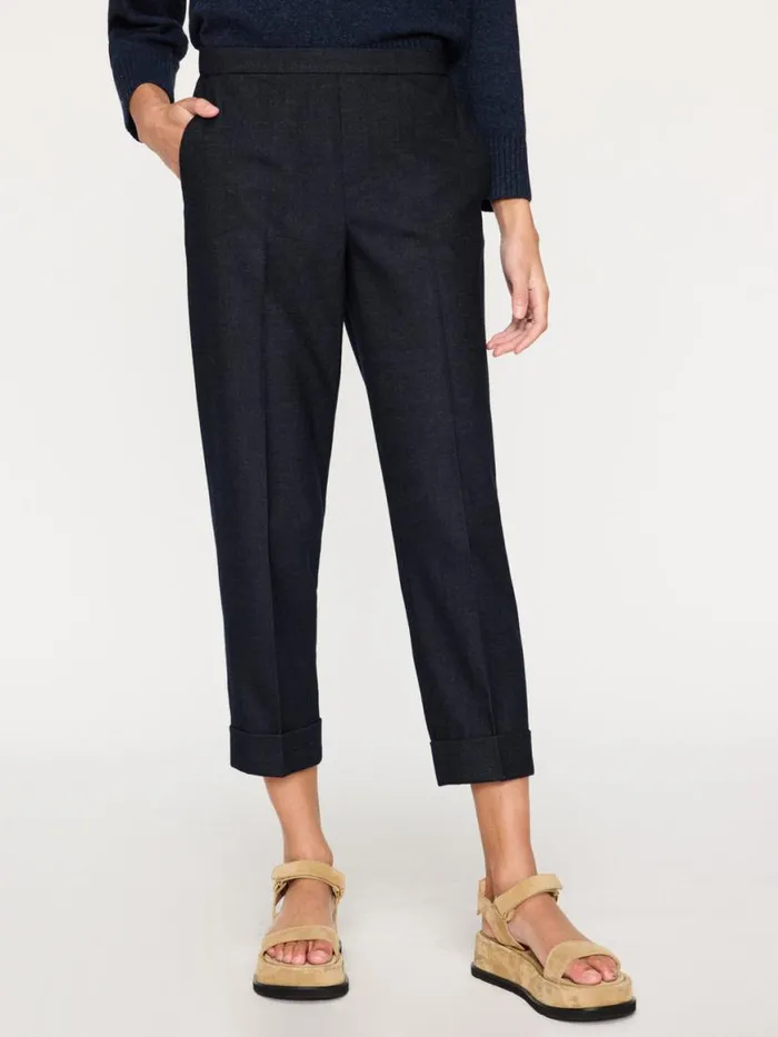 Shop Brochu Walker Bottoms The Westport Brushed Pant Navy Mlange
