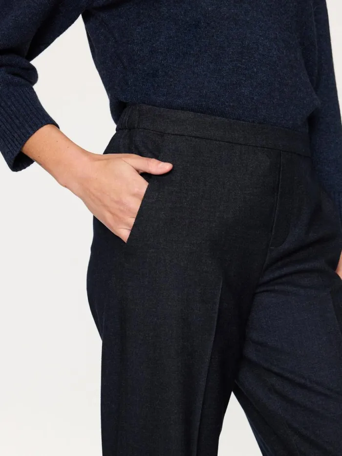 Shop Brochu Walker Bottoms The Westport Brushed Pant Navy Mlange