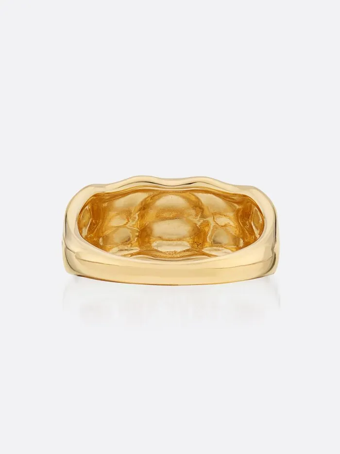 Shop Brochu Walker Fine Jewelry Golden Waves Pav Diamond Band Ring Yellow Gold With Diamonds