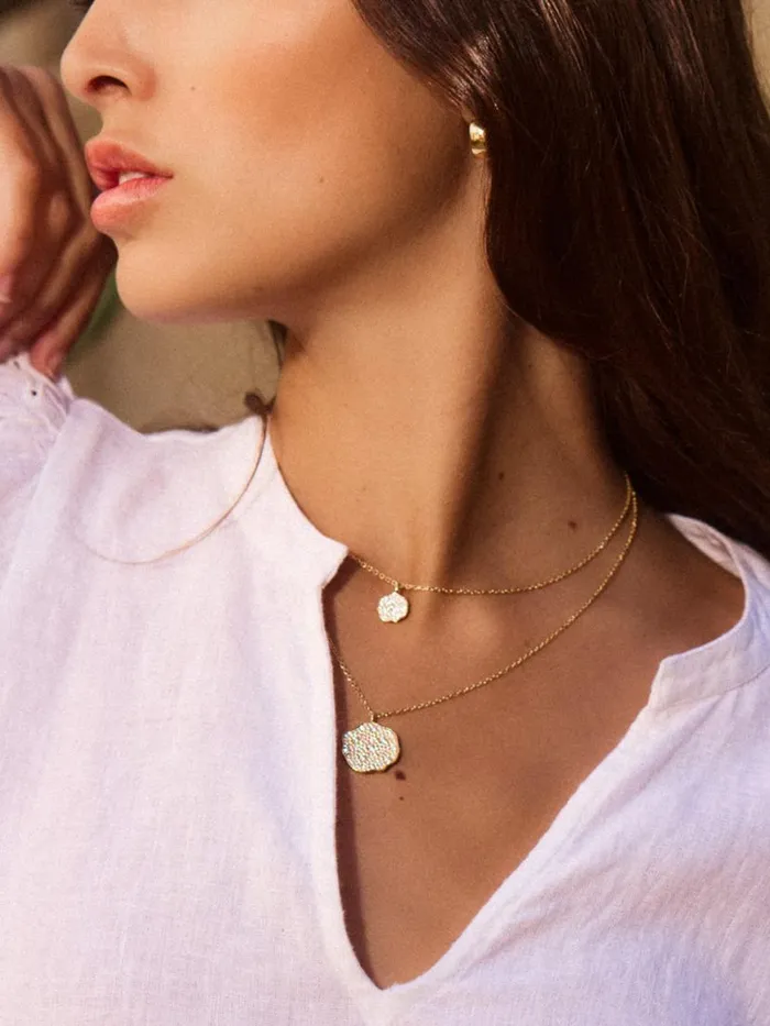 Shop Brochu Walker Fine Jewelry Petite Fleur Pav Diamond Pendant Necklace Yellow Gold With Diamonds